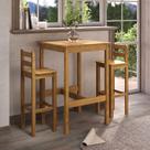 Conjunto Mesa Bistrô 70cm Quadrada e 2 Banquetas Altas 100% Madeira Maciça Martin Espresso Móveis
