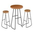 Conjunto Mesa Bistrô Alta e 2 Banquetas Estilo Industrial Aura D09 Peroba - Mpozenato