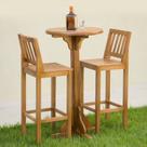 Conjunto Mesa Bistrô Com 2 Banqueta Alta Confort Madeira Maciça