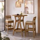 Conjunto Mesa Bistro com 2 Banquetas Cedro Gold 51C