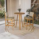 Conjunto Mesa Bistrô e 2 Banquetas em Madeira Maciça Áurea Conjunto Mesa Bistrô e 2 Banquetas em Madeira Maciça Áurea