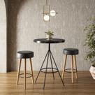Conjunto Mesa Bistrô e 2 Banquetas Londres Salaone Preto/Marrom