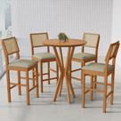 Conjunto Mesa Bistrô Jade com 4 Banquetas Rubi Madeira Maciça