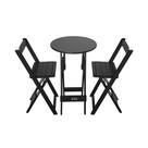 Conjunto Mesa Bistrô Redondo Com 2 Cadeiras Preto - Tarimatã