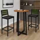 Conjunto Mesa Bistrô Tampo Madeira Maciça Coliseu com 2 Banquetas Barcelona