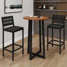 Conjunto Mesa Bistrô Tampo Madeira Maciça Coliseu com 2 Banquetas Barcelona