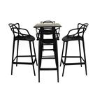 Conjunto Mesa Bistrô Tolix + 4 Banquetas Allegra Altas Estilo e Elegância Preto