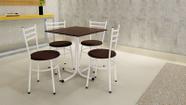Conjunto Mesa Branca Tampo Imbuia 70x70 Laumar com 4 Cadeiras Epoxi Conjunto Mesa Branca Tampo Imbuia 70x70 Laumar com 4 Cadeiras Epoxi