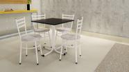 Conjunto Mesa Branca Tampo Preto 70x70 Laumar com 4 Cadeiras Epoxi