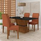 Conjunto Mesa Bréscia 4 Cadeiras Estofadas Freijó/pto/sd Terraco - M.a