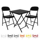 Conjunto Mesa C/ 2 Cadeiras Dobráveis Bar Restaurante Aço