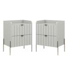 Conjunto Mesa cabeceira quarto off white 100% mdf Luxo 45cm