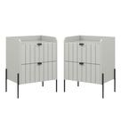 Conjunto Mesa cabeceira quarto off white 100% mdf Luxo 45cm