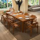 Conjunto Mesa Cancun 250x90cm + 8 Cadeiras Cancun - Amêndoa Assento Amêndoa Madeira