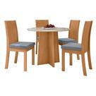 Conjunto Mesa Celebrare 100cm Tampo Mdf/vidro 4 Cadeiras
