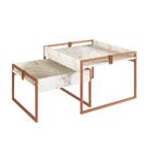 Conjunto Mesa Centro Columbia 63cm 57cm X 40cm Branco Volakas