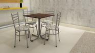 Conjunto Mesa Cinza Tampo Imbuia 70x70 Laumar com 4 Cadeiras Epoxi