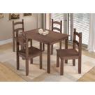 Conjunto Mesa Com 4 Cadeiras Mobília Prime Para Sala De Jantar Em Madeira Maciça 100x70 Chocolate