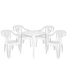 Conjunto Mesa com 4 Cadeiras Mor Bela Vista, Branco