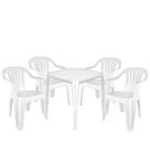 Conjunto Mesa com 4 Cadeiras Mor Bela Vista, Branco