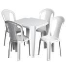Conjunto Mesa Com 4 Cadeiras Plasticas Bistro Giovana Branca Sem Braco Cap150kg - Duo