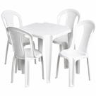 Conjunto Mesa Com 4 Cadeiras Plasticas Bistro Giovana Branco - Duo Conjunto Mesa Com 4 Cadeiras Plasticas Bistro Giovana Branco - Duo