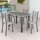 Conjunto Mesa com 4 Cadeiras Tampo de Granito Topázio Sara Yescasa Conjunto Mesa com 4 Cadeiras Tampo de Granito Topázio Sara Yescasa