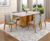 Conjunto Mesa com 6 Cadeiras Harpa Marrom/Marromle/Off White Conjunto Mesa com 6 Cadeiras Harpa Marrom/Marromle/Off White