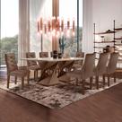 Conjunto Mesa com Vidro e 8 Cadeiras 200cmx90cm Barcelona Yescasa Conjunto Mesa com Vidro e 8 Cadeiras 200cmx90cm Barcelona Yescasa