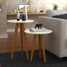 Conjunto Mesa de Apoio e Lateral Sydney Off White