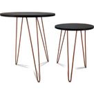 Conjunto Mesa De Canto Lateral Dupla Cambridge Tripé Cobre e Preto Conjunto Mesa De Canto Lateral Dupla Cambridge Tripé Cobre e Preto