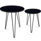 Conjunto Mesa De Canto Lateral Dupla Cambridge Tripé Preto e Preto Conjunto Mesa De Canto Lateral Dupla Cambridge Tripé Preto e Preto