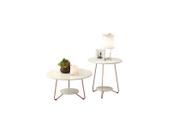 Conjunto Mesa De Centro E Apoio Liz Off White EJ Móveis