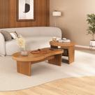 Conjunto Mesa de Centro e Lateral em Curvas Magnum Marrom Cinamomo Conjunto Mesa de Centro e Lateral em Curvas Magnum Marrom Cinamomo