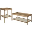 Conjunto Mesa de Centro e Mesa Lateral Para Sala Industrial Indy A03 Hanover Dourado - Lyam Decor Conjunto Mesa de Centro e Mesa Lateral Para Sala Industrial Indy A03 Hanover Dourado - Lyam Decor