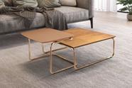 Conjunto Mesa de Centro Kairos Base Cobre LarFlex Conjunto Mesa de Centro Kairos Base Cobre LarFlex