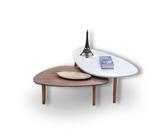 Conjunto Mesa de Centro Orgânica Paris Wood White