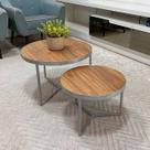 Conjunto Mesa de Centro Redonda Dallas Amadeirado Conjunto Mesa de Centro Redonda Dallas Amadeirado