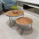 Conjunto Mesa de Centro Redonda Dallas Amadeirado