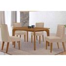 Conjunto: Mesa de Cozinha Londrina Curvo 120cm + 4 Cadeiras Maldivas Naturale - Suede Creme - Rufato Conjunto: Mesa de Cozinha Londrina Curvo 120cm + 4 Cadeiras Maldivas Naturale - Suede Creme - Rufato
