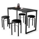 Conjunto Mesa de Cozinha Prattica Industrial 120cm com 4 Banquetas F02 Preto - Mpozenato Conjunto Mesa de Cozinha Prattica Industrial 120cm com 4 Banquetas F02 Preto - Mpozenato