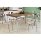 Conjunto: Mesa de Cozinha Reno c/ Tampo Madeira 160cm e 6 Cadeiras Portugal Cromada/Nude 16 - Kappesberg