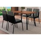 Conjunto: Mesa de Cozinha Stellar 1598 Aço c/ Tampo Madeirado 120x80cm e 4 Cadeiras Hug Preto/Nogal - Preto/Grafite - Preto - Carraro Conjunto: Mesa de Cozinha Stellar 1598 Aço c/ Tampo Madeirado 120x80cm e 4 Cadeiras Hug Preto/Nogal - Preto/Grafite - Preto - Carraro