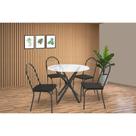 Conjunto: Mesa de Cozinha Volga c/ Tampo de Vidro 95cm e 4 Cadeiras Noruega Preto - Preto - Kappesberg