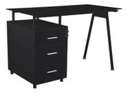 Conjunto Mesa De Escritorio E Gaveteiro Preta 76x60x120 Cm Conjunto Mesa De Escritorio E Gaveteiro Preta 76x60x120 Cm