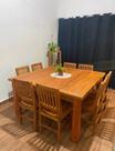 Conjunto Mesa de Jantar 1.5x1.5m Madeira de Demolição Peroba Rosa.
