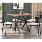 Conjunto Mesa de Jantar 136cm Miami com 4 Cadeiras Santiago