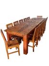 Conjunto Mesa de Jantar 3,0 x 0,90 Madeira de Demolição Peroba Rosa com 12 cadeiras.