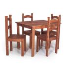 Conjunto Mesa de Jantar 4 Lugares com 4 Cadeiras em Madeira Maciça Chocolate - Móveis Britz