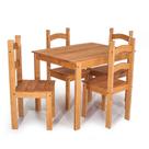 Conjunto Mesa de Jantar 4 Lugares com 4 Cadeiras em Madeira Maciça Mel - Móveis Britz